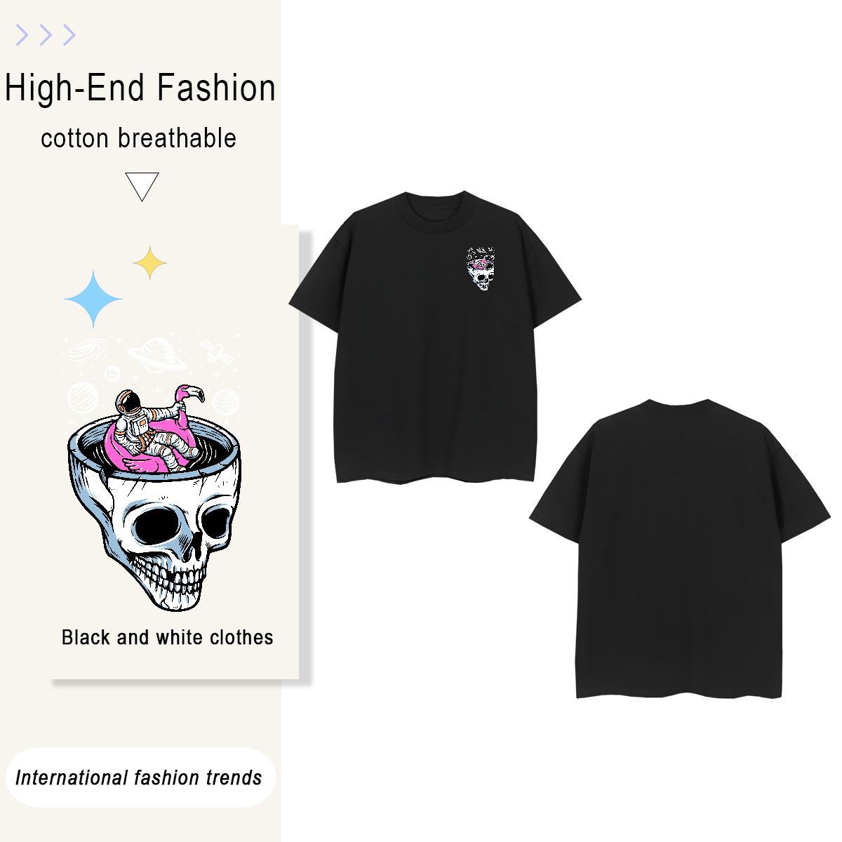 Mens T Shirts 230g Pure Cotton universe Hip Hop Street O-Neck Short Sleeve Asian Size Men Tees Customized Brand Top Tees