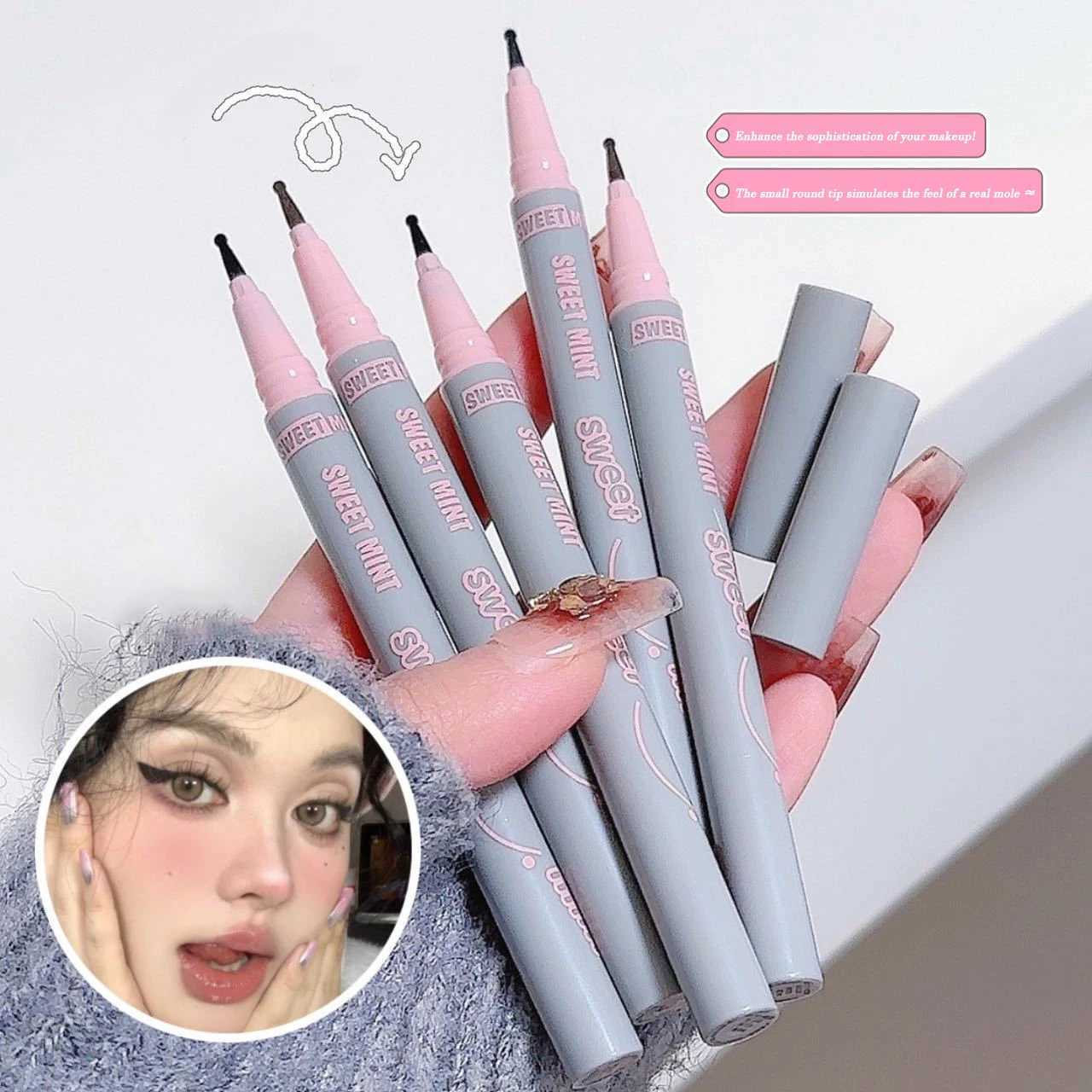 Long-Lasting Face Fake Tear Mole Pen Black Natural Lifelike Freckle Stamp Pencil Waterproof Dot Spot Pen Korean Makeup Cosmetics Y240813