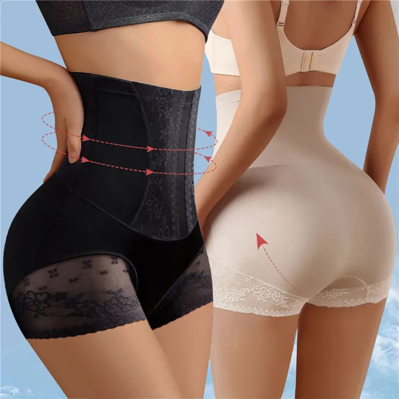 Women High Waist Shaping Panties Tummy Control Underwear Seamless Shapewear Briefs Postpartum Hip Lift Panty Summer Safety Short 240814
