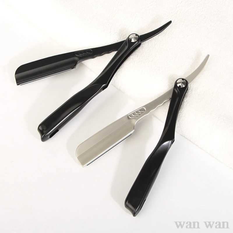 Zinc Alloy Shaver Holder ABS Handle Manual Folding Razor Japanese Feather Blade Beard Trimmer Barber Shop Beard Trimming ToolsM240814