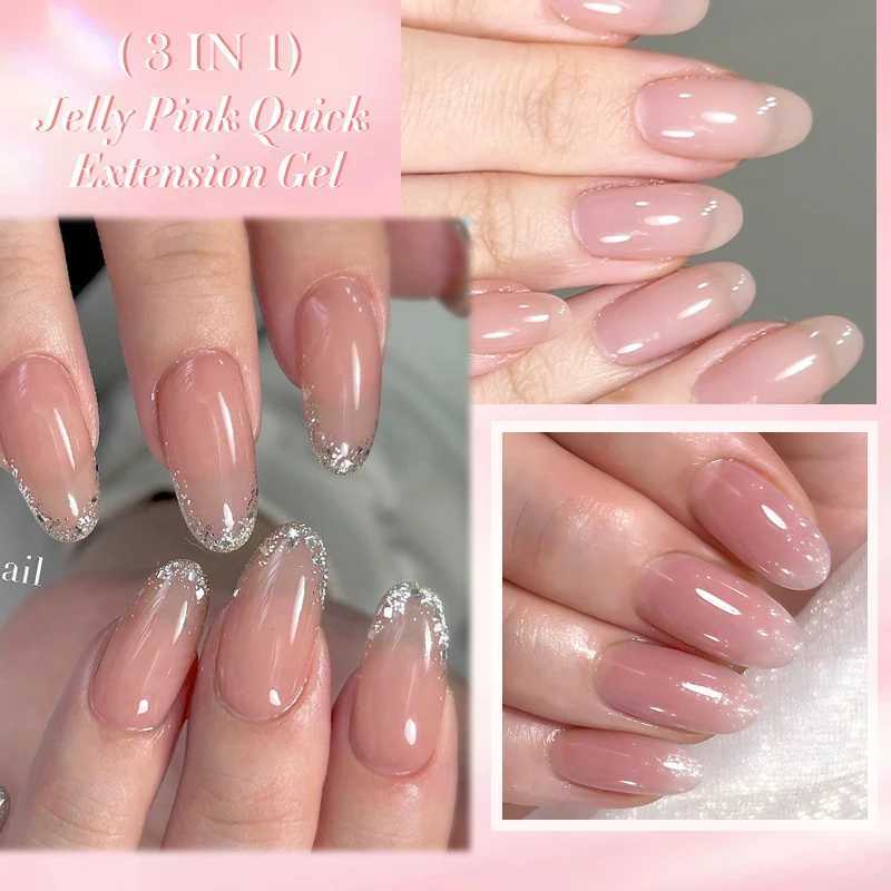 LILYCUTE 7ML Quick Extension Nail Gel Jelly Pink For Manicure Self-Leveling Construction UV Gel Nail Art Rubber Base Gel VarnishM240814