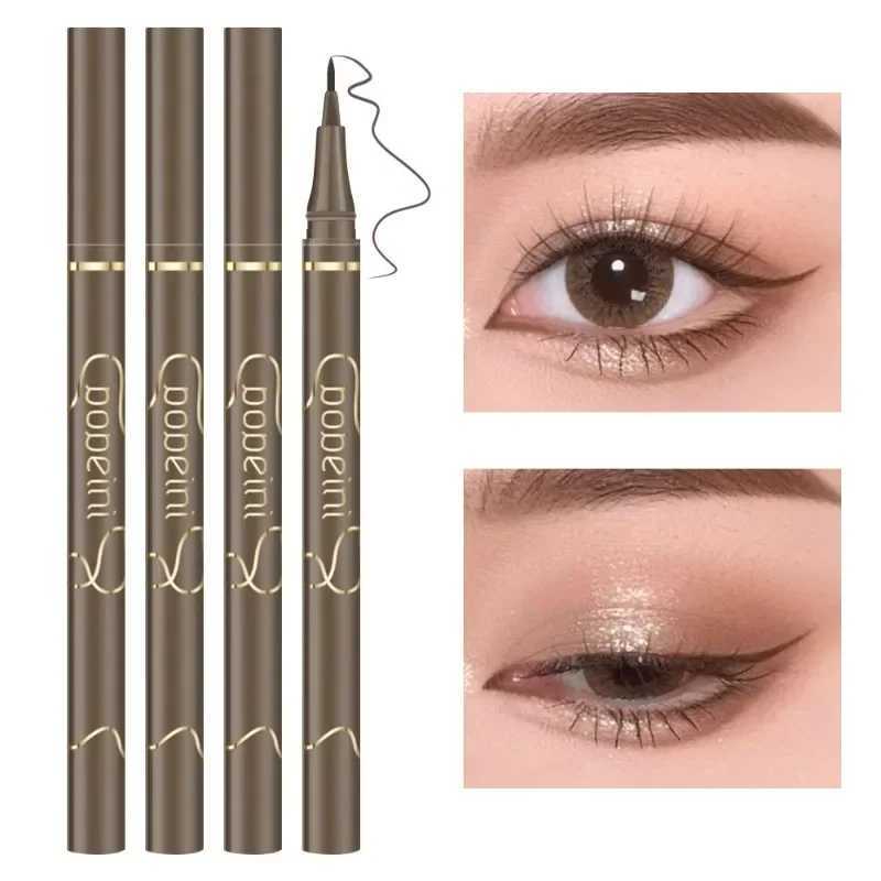 Quick Dry Liquid Eyeliner Pen Waterproof Lasting Lying Silkworm Eyeliner Pencil Ultra-fine Matte Black Brown Beauty Eyes Makeup Y240813