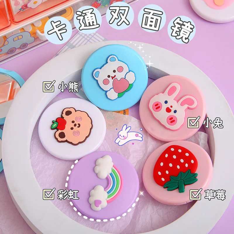 Cartoon Cute Double sided Mirror Portable Folding Makeup Mirror Female Student Dormitory Home Handheld Mini Mirror W240813
