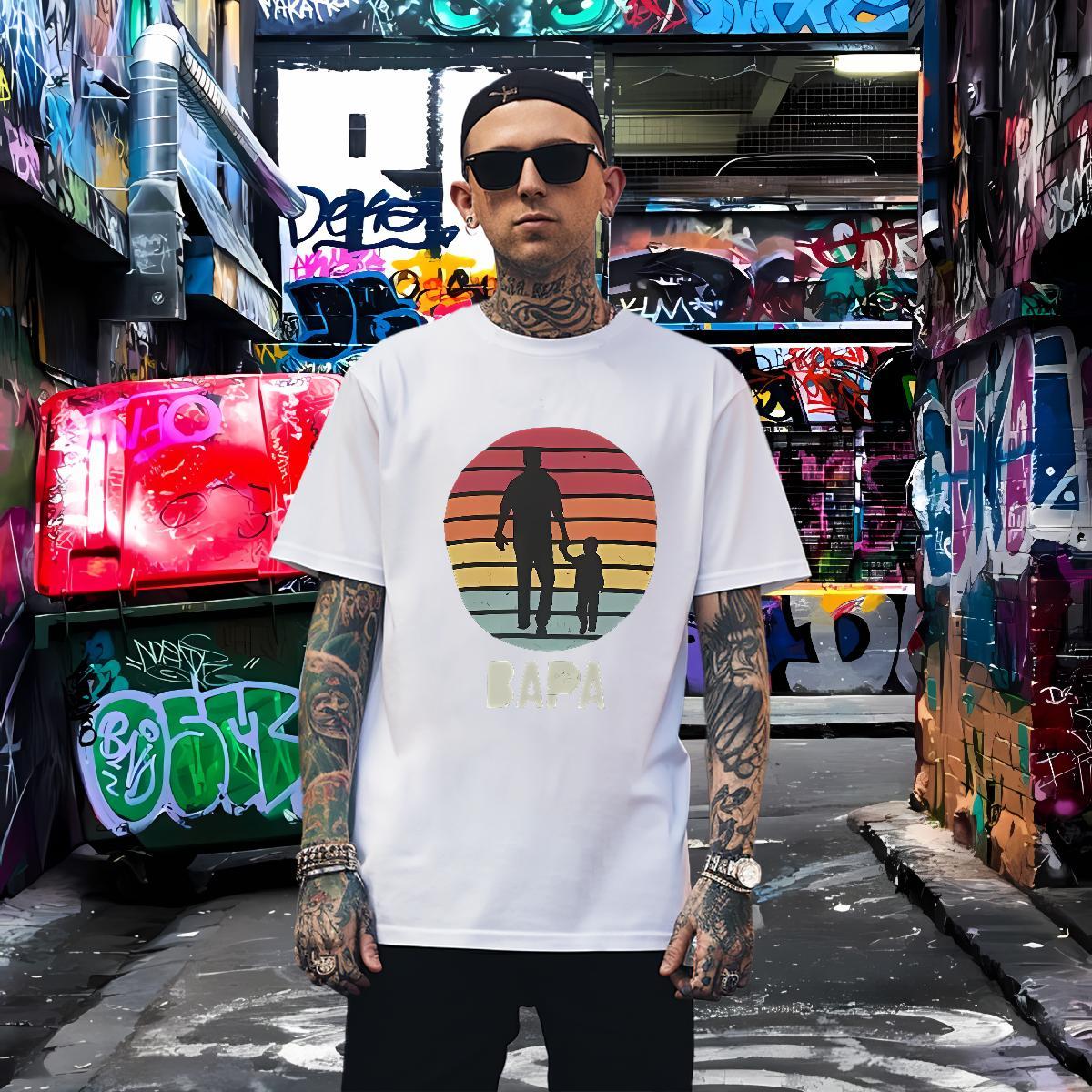 T-Shirts for Men 230g 100% Cotton character Summer Casual Breathable Crew Neck Cartoon Print Tshirts Fashion New Unisex Tops Tees