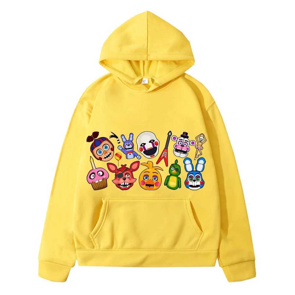 FNAF Kawaii Hoodies Sweatshirt boys Jacket y2k sudadera Bear Rabbit Game anime hoodie Fleece pullover kids clothes girls giftY240814