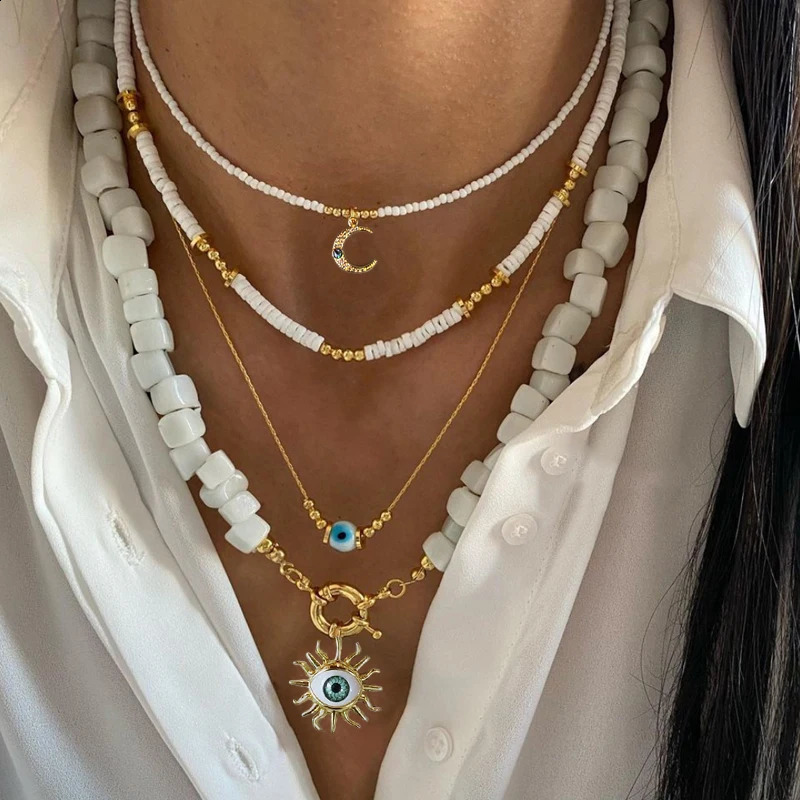 bohemian Green Gravel Natural Semi Stone Necklace Womens Fashion Jewelry collares pendant 240813