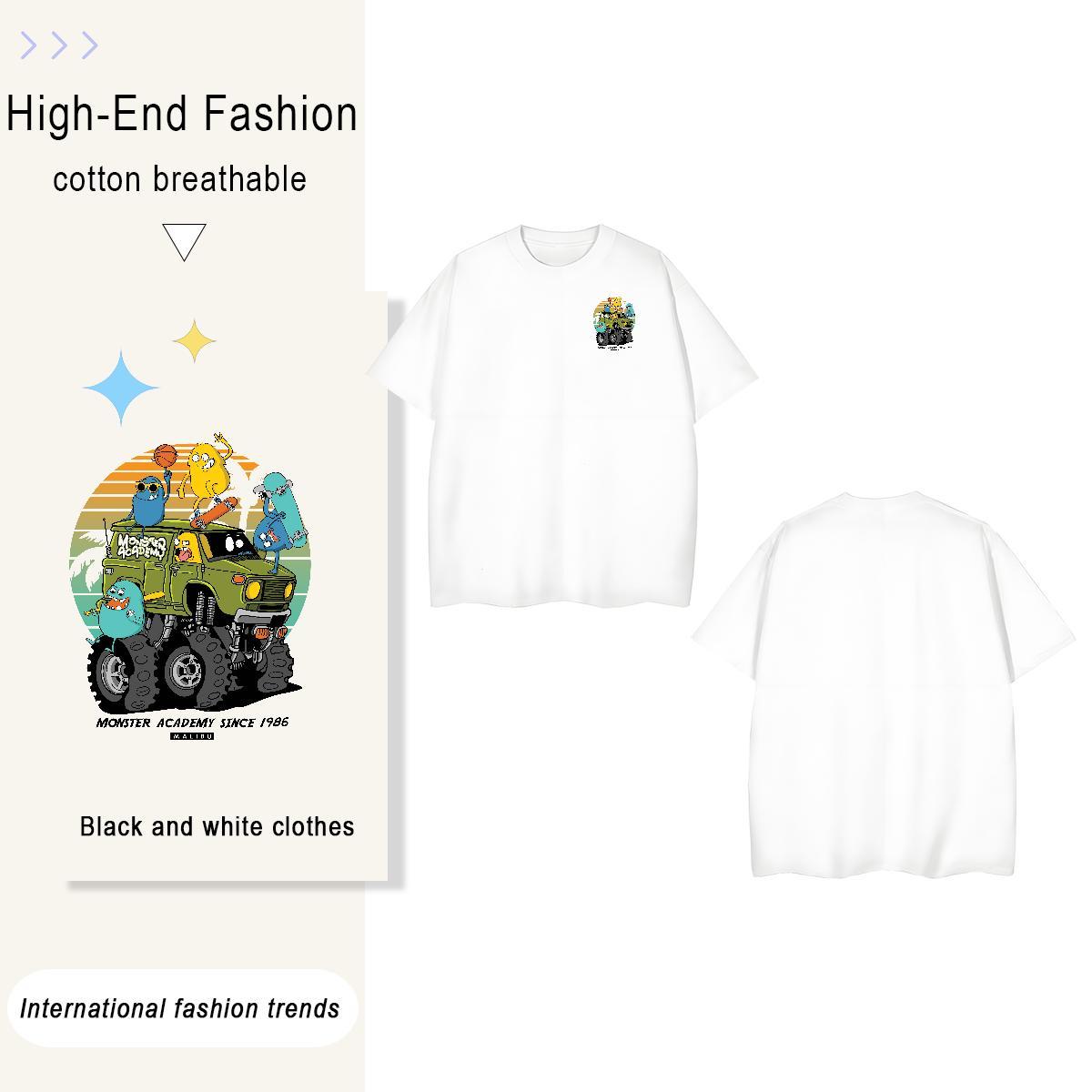 Men T Shirts 100% Cotton 230g role Street Casual O-Neck Short Sleeve Graphic Men Tees Fashion Casual TOP Quality Top Tees
