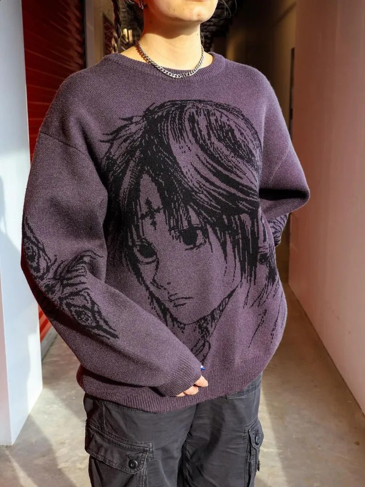 Wool Pullover Sweater Kintted Sweater Hip Hop High Street Women Mens Y2k Tops Harajuku Anime Style Streetwear Clothes 240809