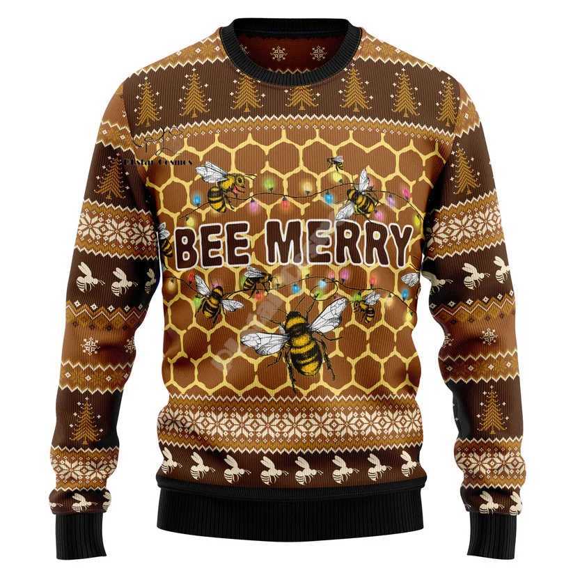 Santa Claus Cat Animal Color Tattoo Retro 3DPrint Fun Christmas Ugly Knitted Sweater Harajuku Casual Long Sleeve X17W240729