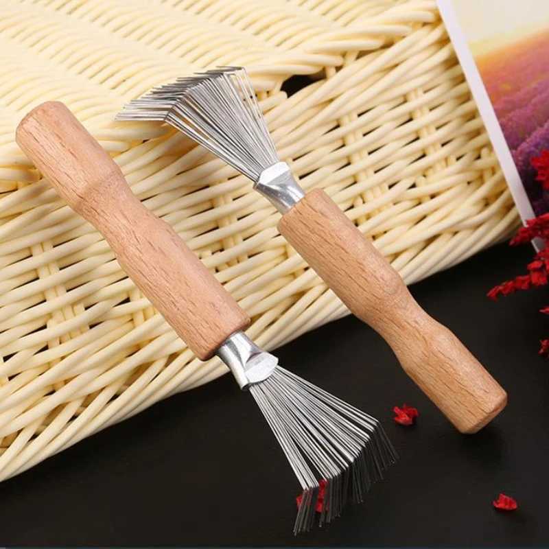 1 piece of wooden comb cleaning machine delicate cleaning detachable brush cleaning tool handle embedded tool hair cutting cleaning W240813