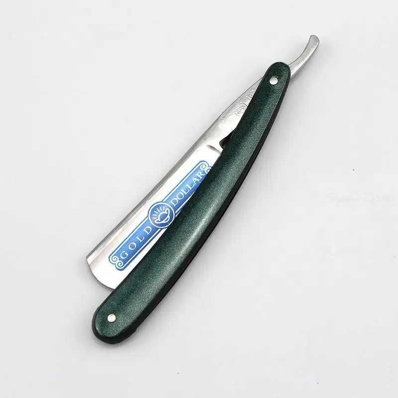 New Gold Dollar 100 Classic Shaving Straight Razor Manual Barber Razors Folding Knife Men Stainless Steel Shaving Razor G0114M240814