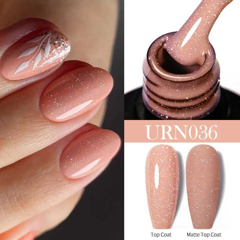 UR SUGAR 7.5ml Pink Glitter Nail Gel Polish Summer Laser Silver Sequins Manicure Semi Permanent Soak Off Nail Art Gel VarnishM240814