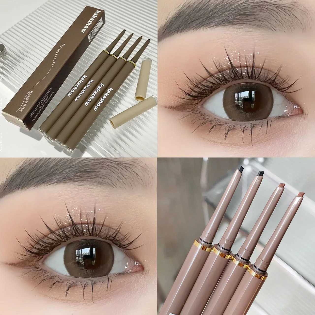 Natural Matte Black Eye Liner Pencil Lying Silkworm Eyeliner Pen Waterproof Lasting Brown Easy Wearing Eyeliner Gel Pen Make Up Y240813