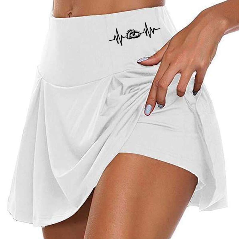Women 2 In 1 Tennis Butt Scrunch Skirted Running Shorts Quick Dry Fake Skirt Sexy Gym Workout Pants Yoga Short Dress