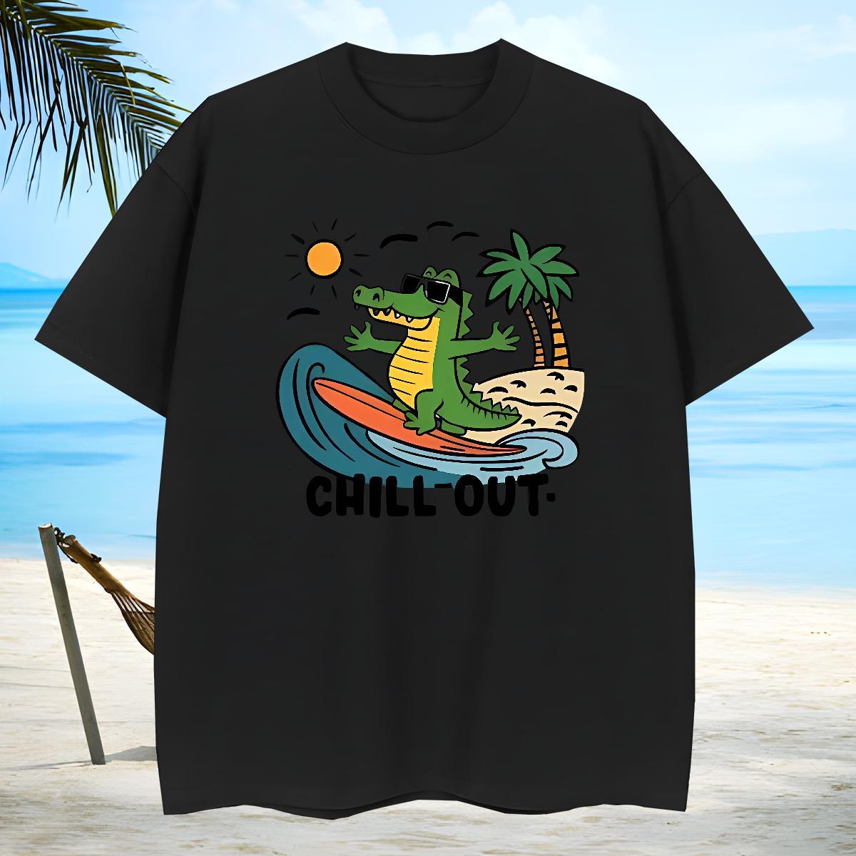 High Quality T Shirts Men dinosaur Breathable Soft High Street Hip Hop DIY Anime 230g Cotton Mens Tshirts Free Shipping Clothes