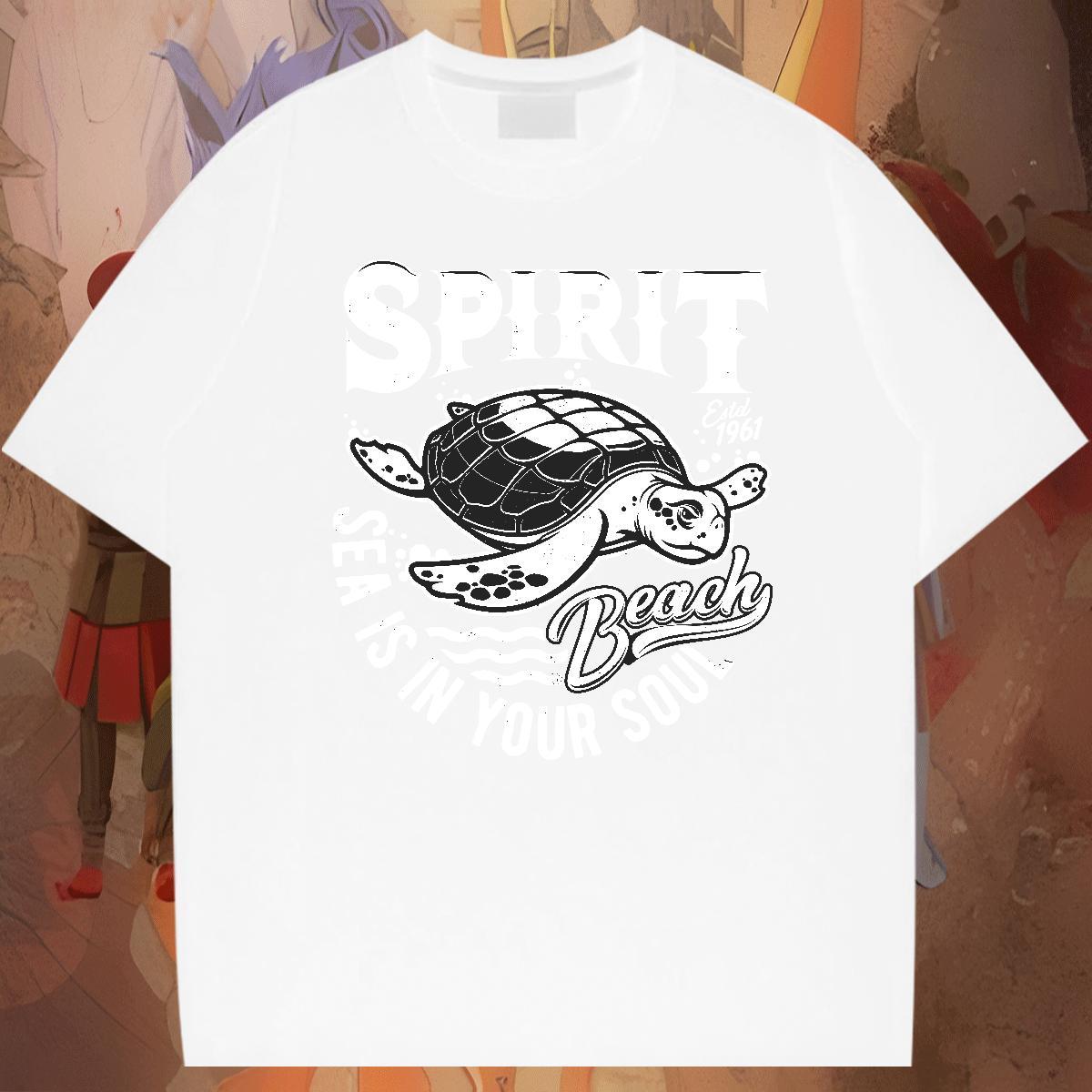 Cool Design Men Tshirts Sport 230g Cotton DIY Printed Crew Neck Breathable tortoise Man T Shirts Custom Polos
