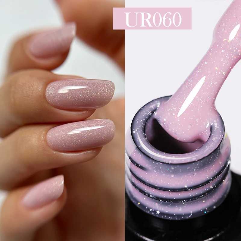 UR SUGAR 7.5ml Glitter Nail Gel Polish Summer Laser Silver Nude Sequins Manicure Semi Permanent Soak Off Nail Art Gel VarnishM240814