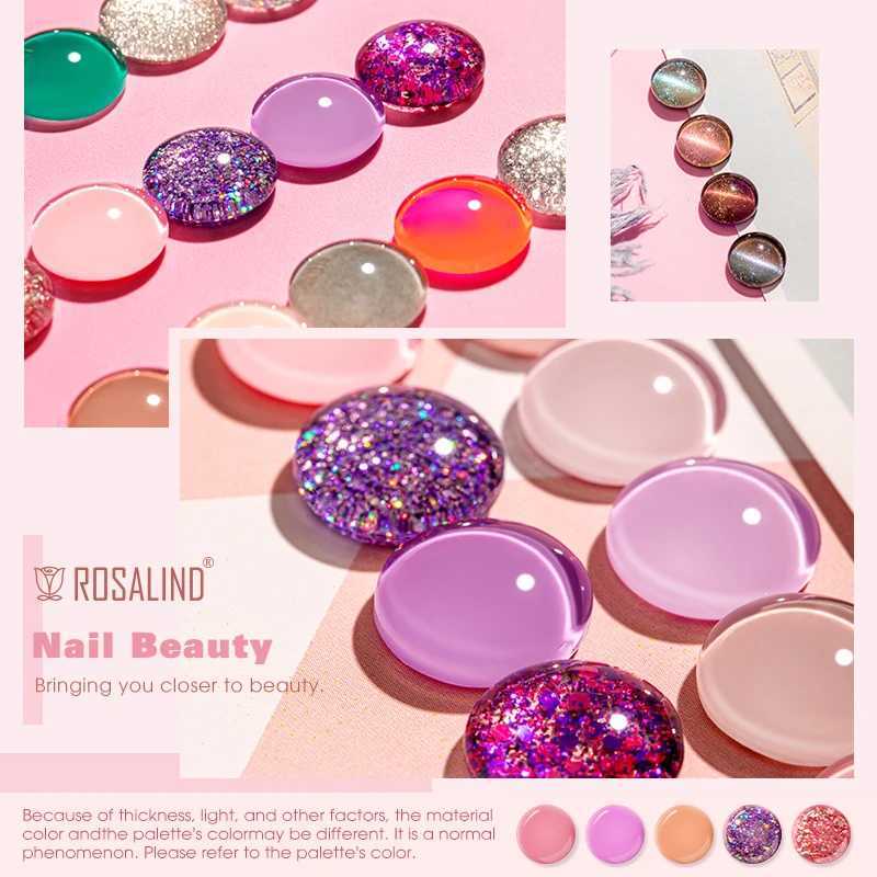 ROSALIND Temperature Change Color Nail Gel Polish Hybrid Varnish Semi Permanent Nail Art Manicure Top Base Coat Gel Nail PolishM240814
