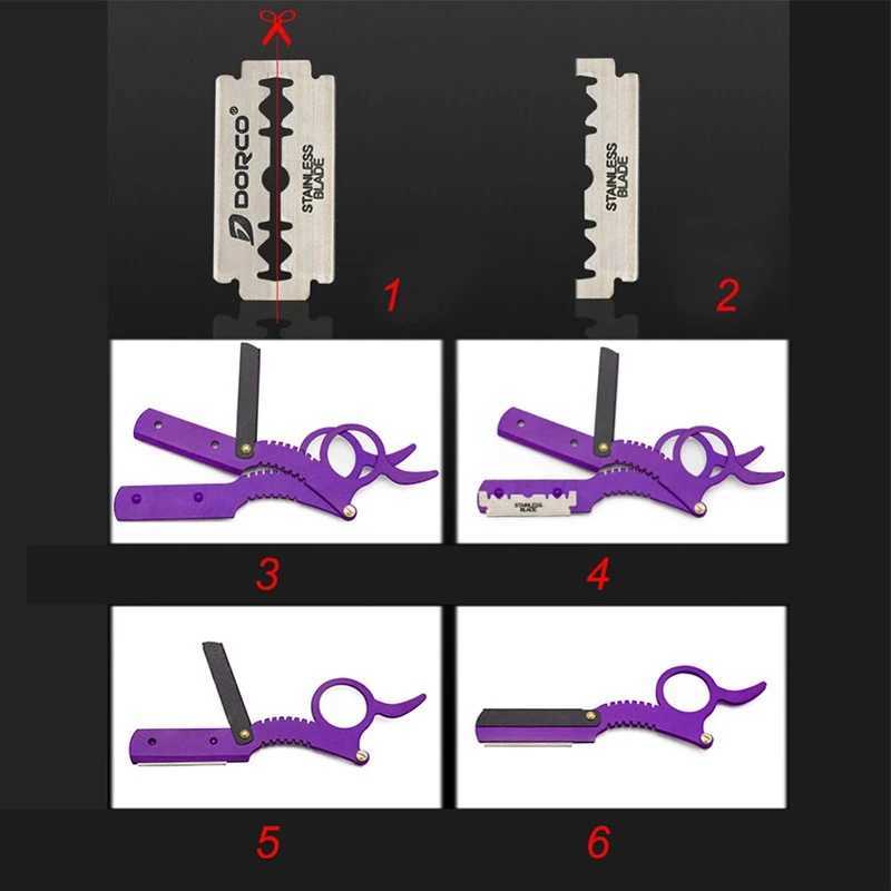 Straight Edge Barber Razor Haircut Beard Eyebrow Shaving Tool Manual Depilation Razor Hairdresser Trimming Blades ReplaceableM240814