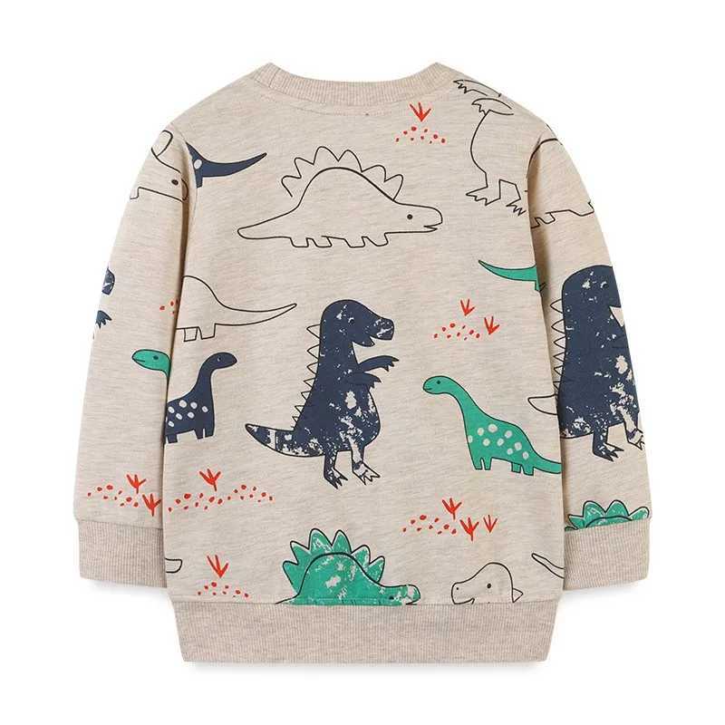 Cartoon Dinosaur Print Sweatshirts Casual Sports Long-sleeved Shirt Boys And Girls Fashion Wear Cute Autumn Childrens HoodiesY240814