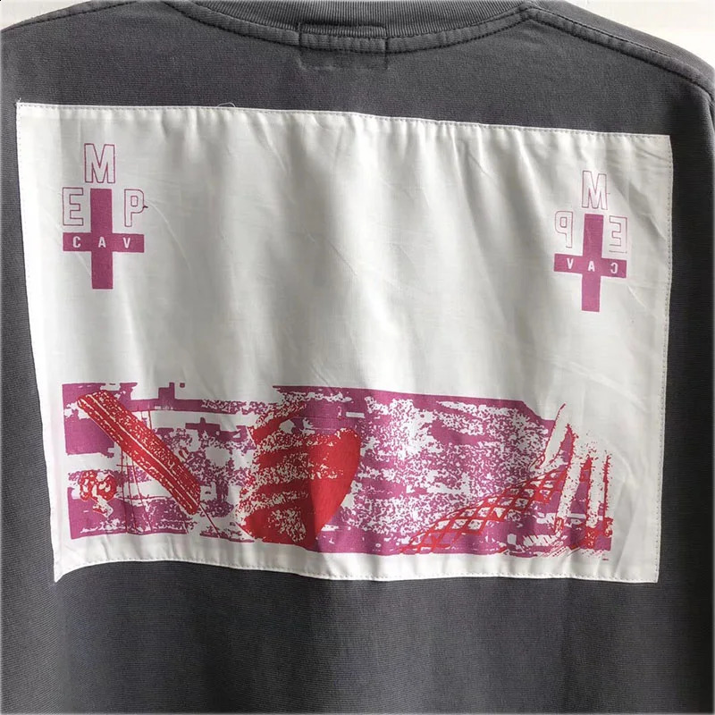 C.E CAV EMPT Long sleeve T-Shirts Spring Autumn Cotton Casual Streetwear Washed Do Old Cross Embroidery CAVEMPT T Shirt 240807