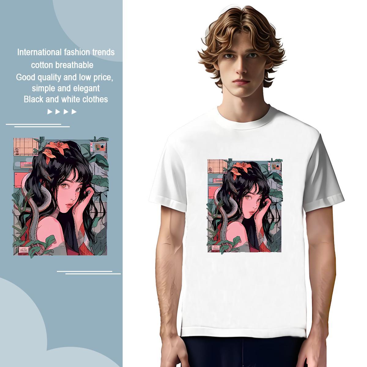Man T Shirts 230g Pure Cotton women Sport Breathable Crew Neck White Plus Size Couples T Shirts DIY Customized Loose Clothings