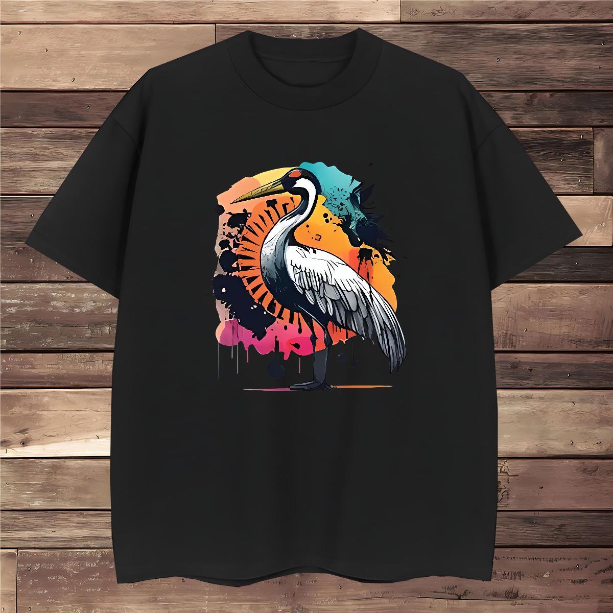 Designer T Shirt For Man bird Short Sleeve O-Neck Sports Casual Cartoon Printing L-4XL 230g Cotton Men Tees DIY Clothings