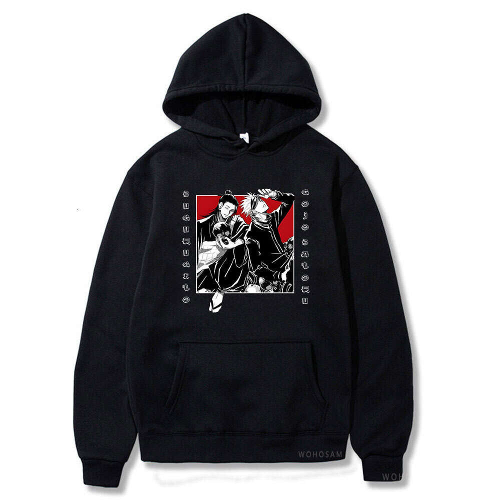Jujutsu Anime Kaisen Satoru Gojo Hoodies Cool Manga Men Women Street Hoody Autumn Winter Patchwork Plus Size Hooded Sweatshirts