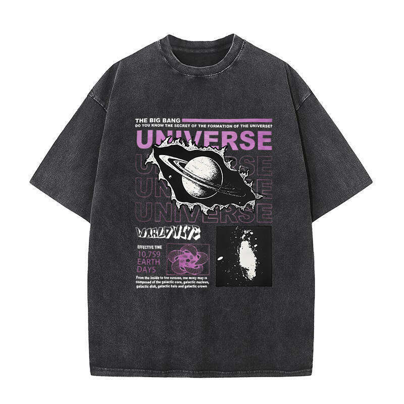 Women's Men's Universe and Planet Printed T-shirts American Style Haruku T Shirts Comfortable Pure Cotton Washed Tees Tops ees ops