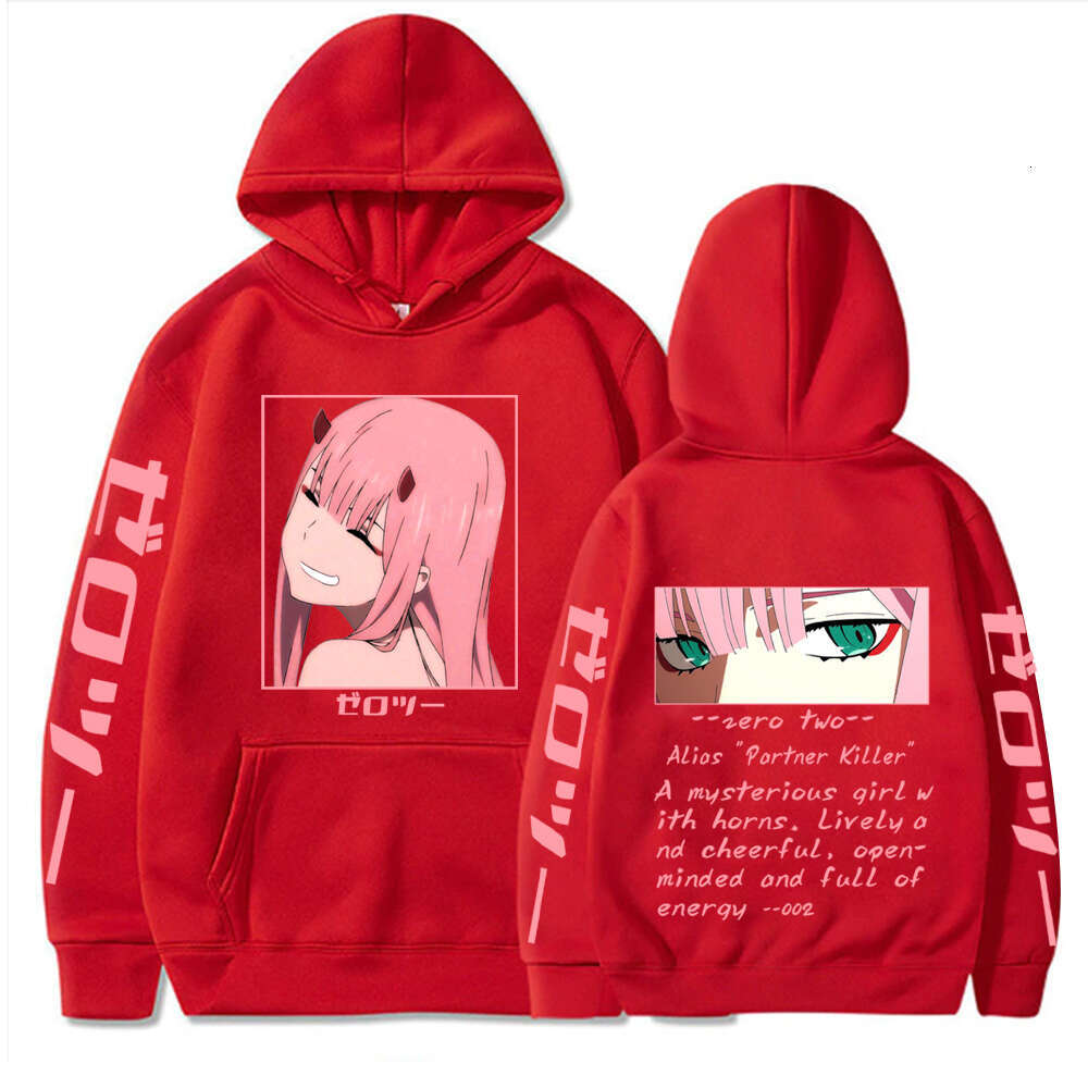 In Darling The Franxx Hot Anime Hoodie Zero Two Eyes Graphic Printed Hooded Women Plus Size Pullover Haruku Female Sweatshirt