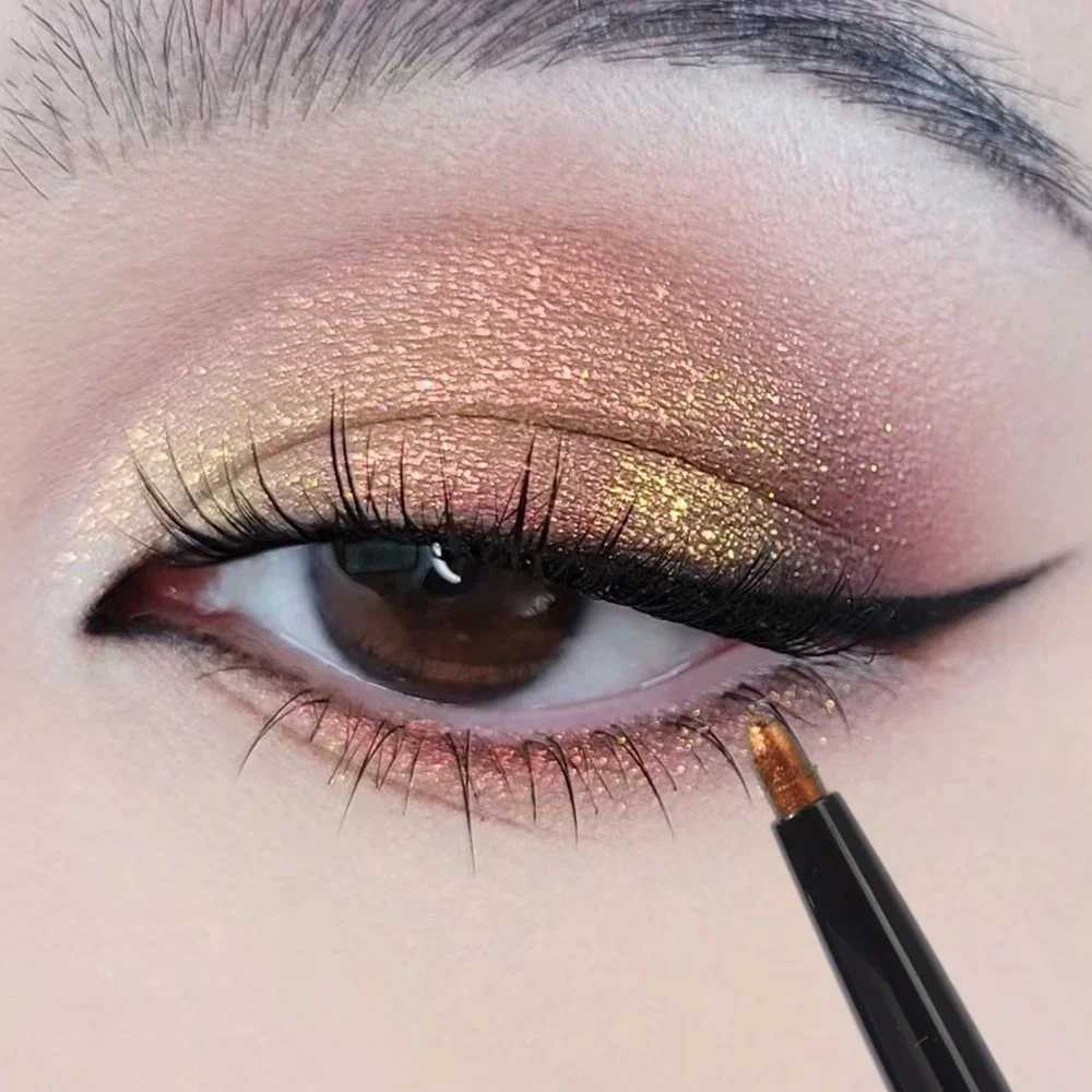 Eye Liner Pen Lasting Shiny Meetallic Eyeshadow Green Purple Makeup Pigment Glitter Aurora Eyeliner Y240813