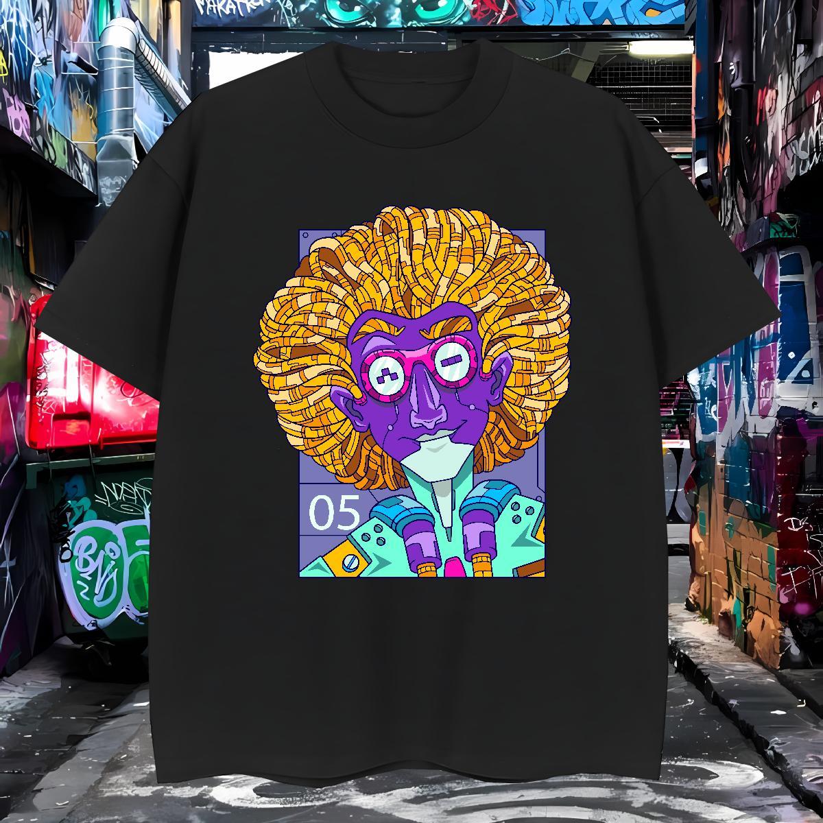 Mens T Shirts 100% Cotton 230g portrait Street wear Hip Hop Crew Neck Asian Size Men Tshirts DIY Soft Wear