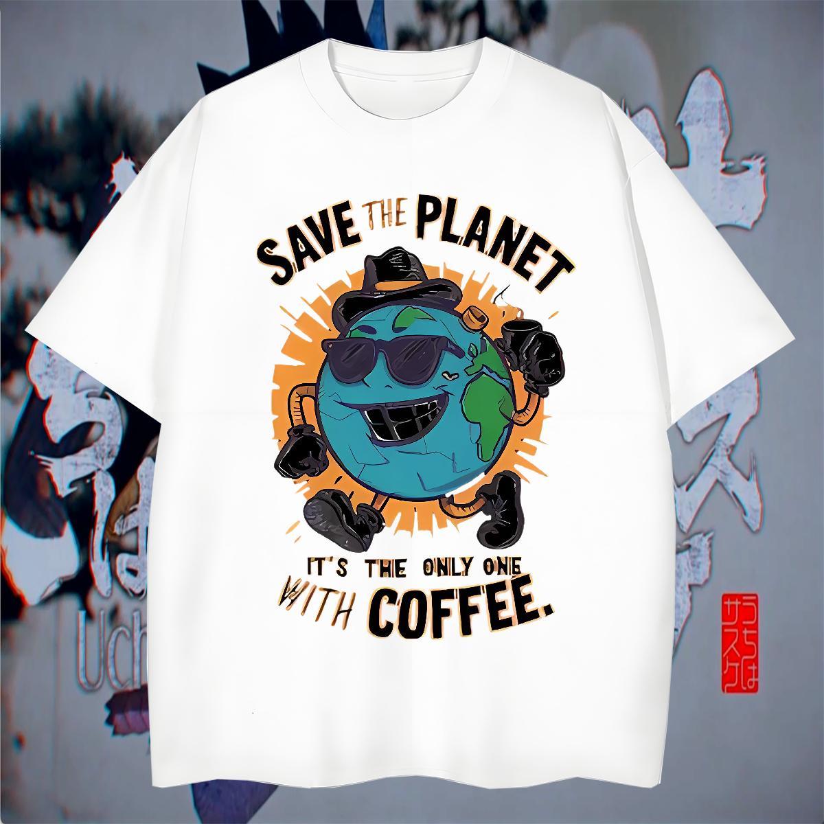 Comfortable Men Clothes T-Shirt Spring Summer 230g 100% Cotton Customized Print Short Sleeve Soft the earth T shirt Stylist Tees Shirts