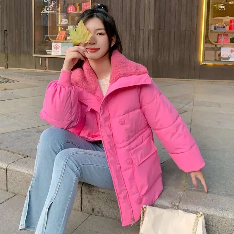 Winter Coat Women Parkas Snow Wear Coat Fashion Warm Female Cotton Padded Jackets Loose Puffer Parka Outerwear 240813