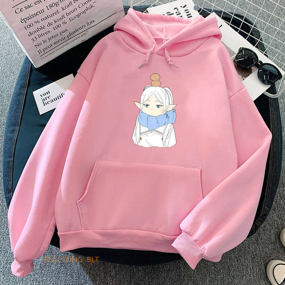 No Sousou Frieren Beyond Journey's Anime Printed Hoodies Manga Men Women Sweatshirts Winter Fleece Plus Size Hooded Pullover