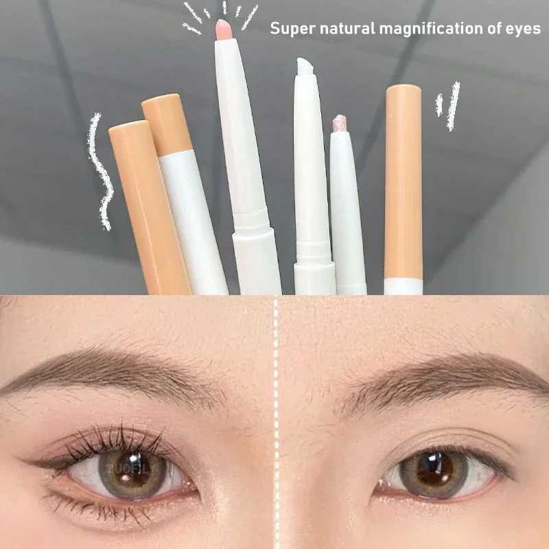 Glitter Silver Lying Silkworm Pen Color Natural Brightening Eye Shadow Pencil Shimmer Glue Eyeliner Waterproof Korean Makeup Y240813