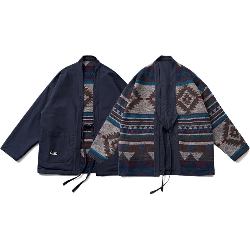 Interior exterior wearable jackets spring and autumn jackets mens clothing Japanese streetwear vintage loose kimono cardigans cargo jackets 240814