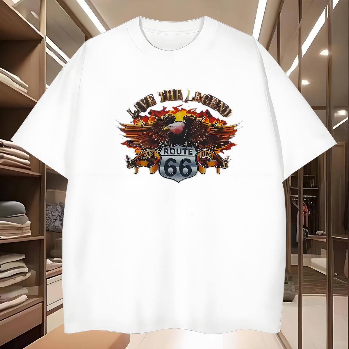 T Shirt For Man 100% Cotton 230g eagle Casual O-Neck Short Sleeve Custom Anime Couples T Shirts 2024 New High Quality Tops