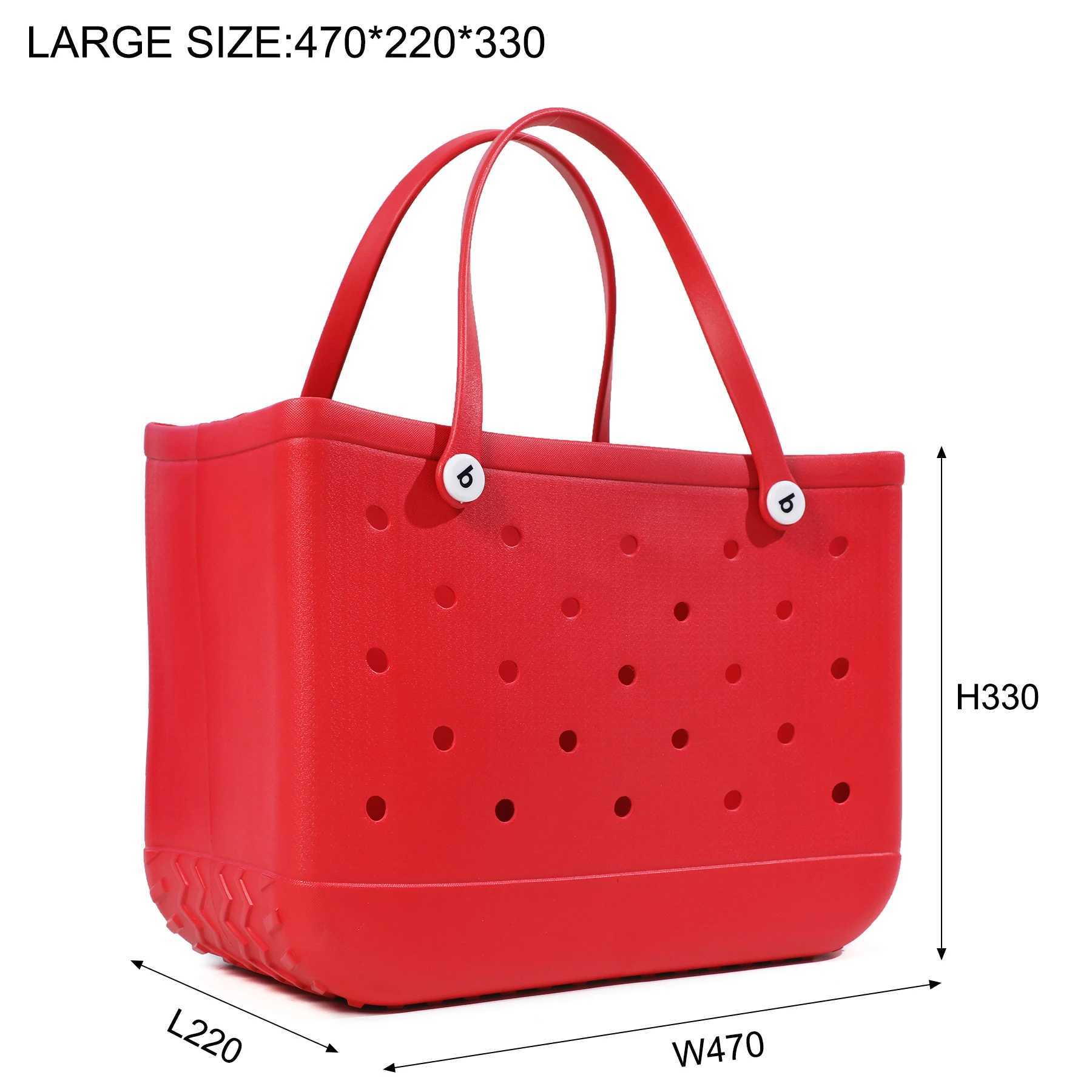 XL Super Large Beach Bag EVA Rubber Waterproof Beach Travel Picnic Storage Basket Womens Shopping Handbag Sac Jelly Handbag W250415