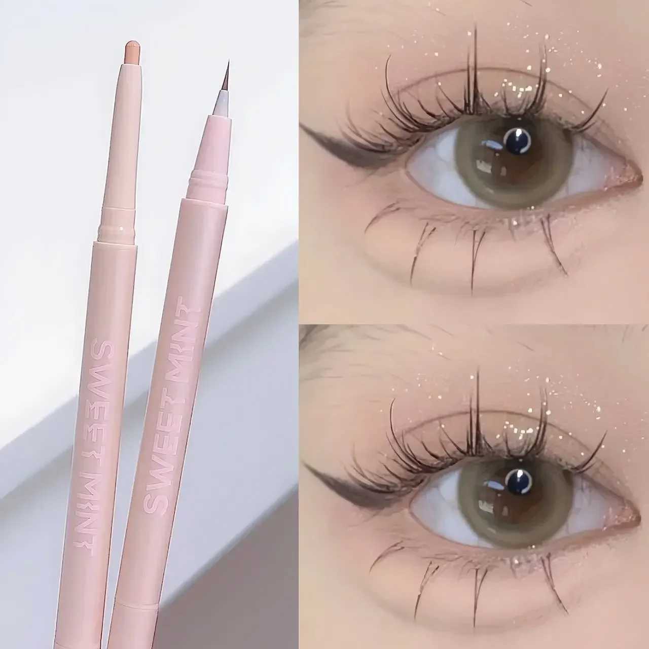 Double-ended Lying Silkworm Pencil Natural Non-smudge 2-in-1 Highlighting Eyeshadow Pen Waterproof Liquid Lower Eyelid Liner Pen Y240813
