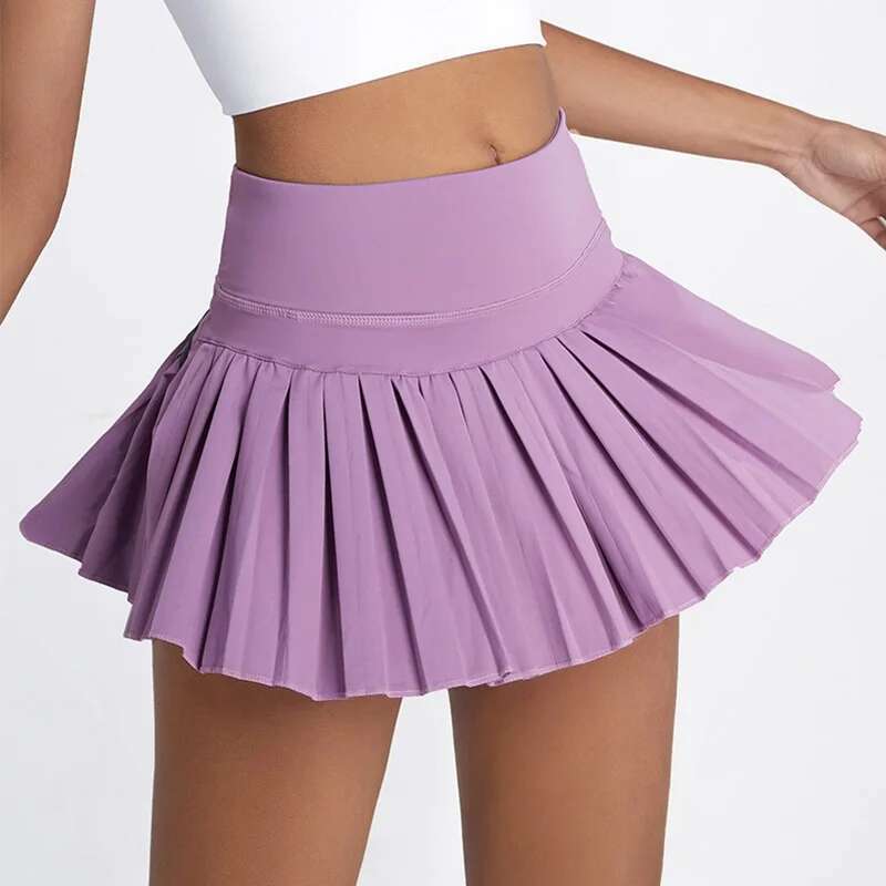 Cloud Rise Pocket Tennis Skirts Gym Golf Running Pleated Pantskirt Plus Size SEXY Women XS-XXL Sports Fiess High Waist Skort