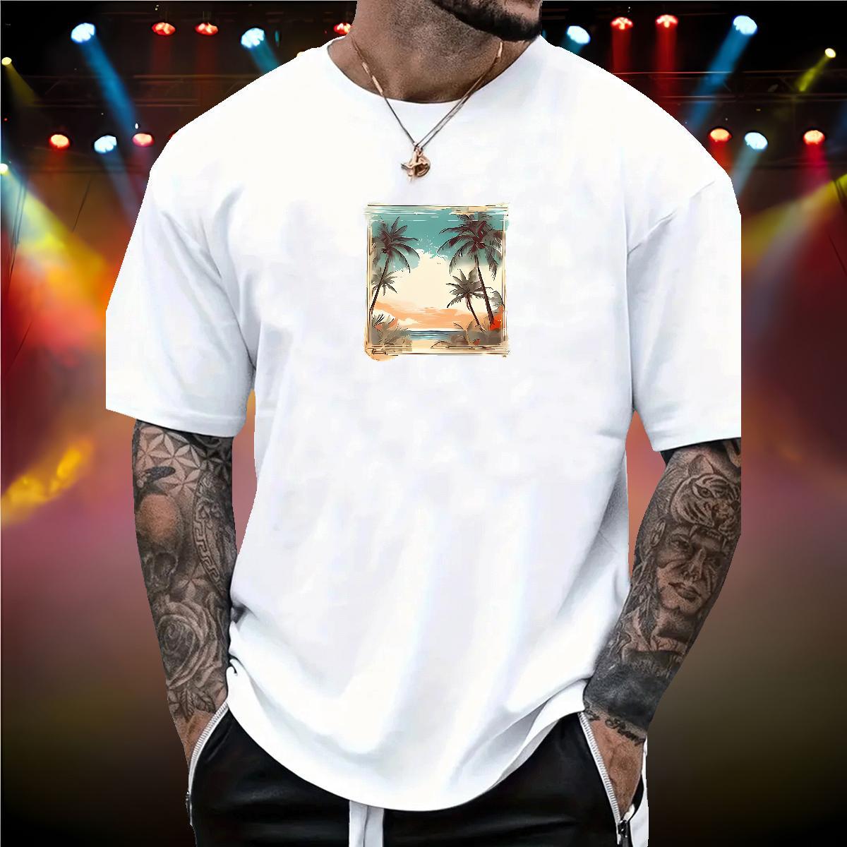 T-Shirts for Men 230g Pure Cotton tree Sport Breathable Short Sleeve DIY Men Tops Tees Wholesale Comfortable Tops Shirt