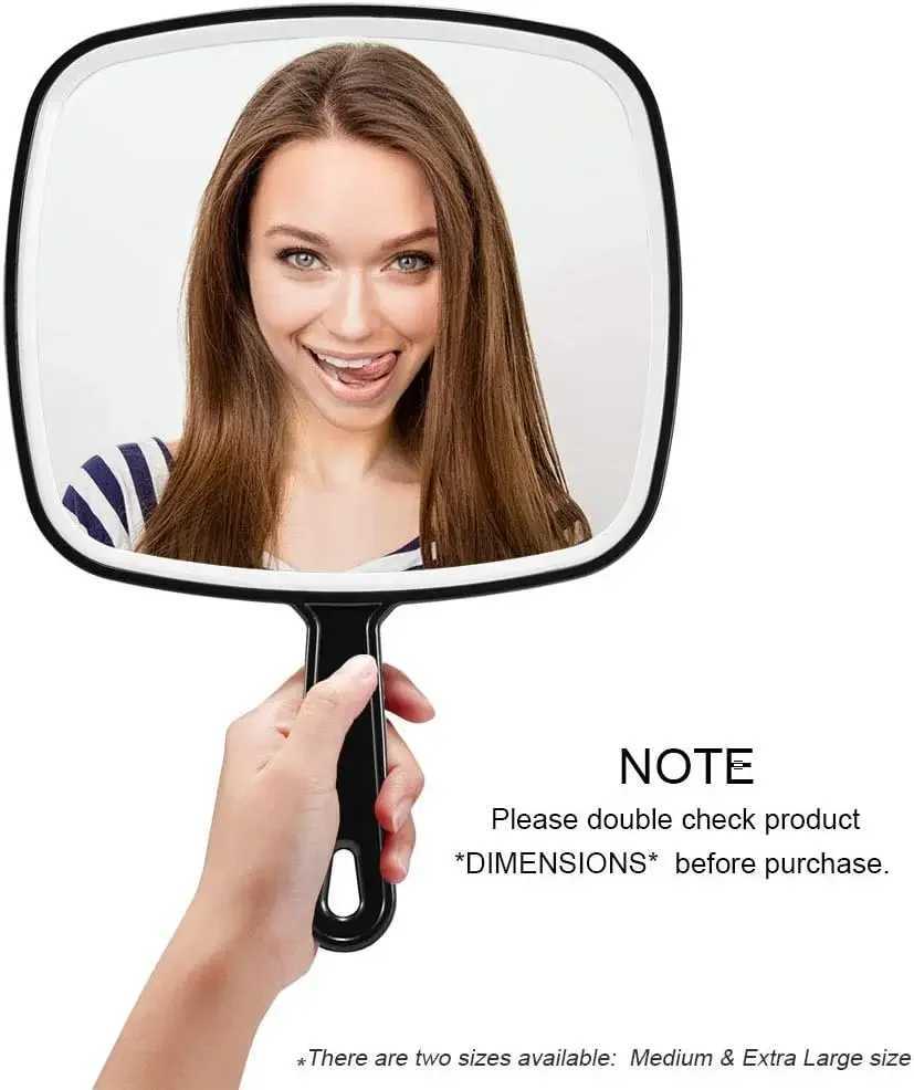 Handheld large mirror portable handheld mirror with handle suitable for hairdressers showermakers hairdressers and womens salons W240813