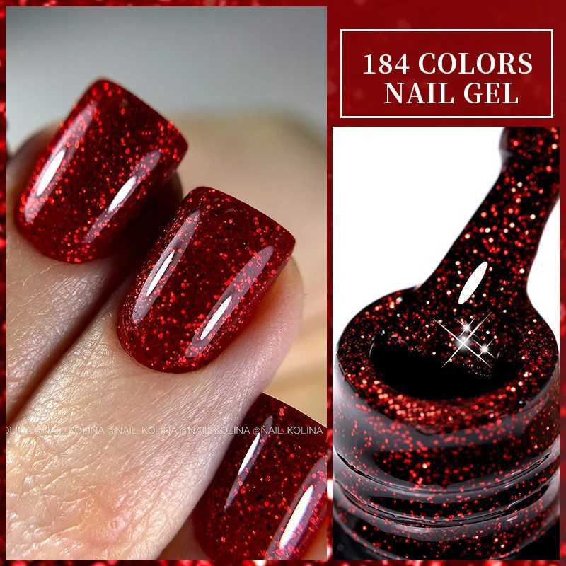 LILYCUTE 7ML Black Red Glitter Gel Nail Polish Festival Shinning Semi Permanent UV Nail Gel Colorful Nail Art Polish Gel VarnishM240814