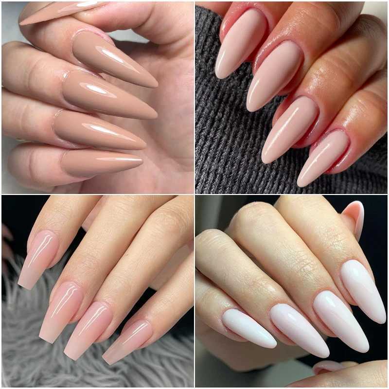 MEET ACROSS 8ML Quick Extension Nail Gel Vernis Nude Milk White Gel Nail Polish UV Semi Permanent Nails Art For Manicure ToolsM240814