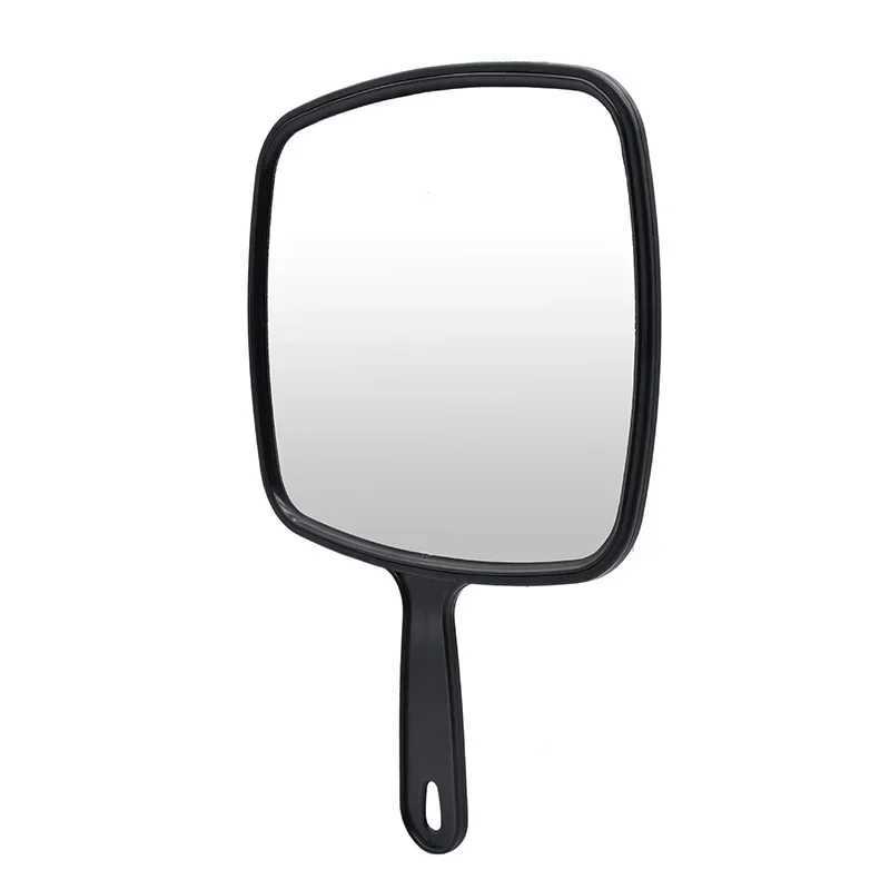 Handheld mirror professional handheld salon barber mirror with handheld practical household mirror (black) W240813