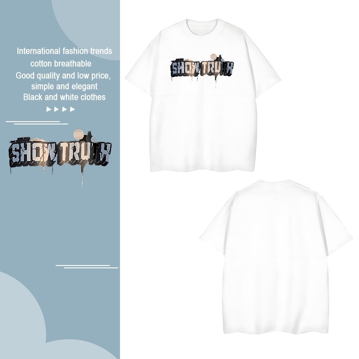 High Quality letter T Shirts Men Hip Hop Tshirts 230g 100% Cotton New Designer Pure Cotton Anime Tee Shirt