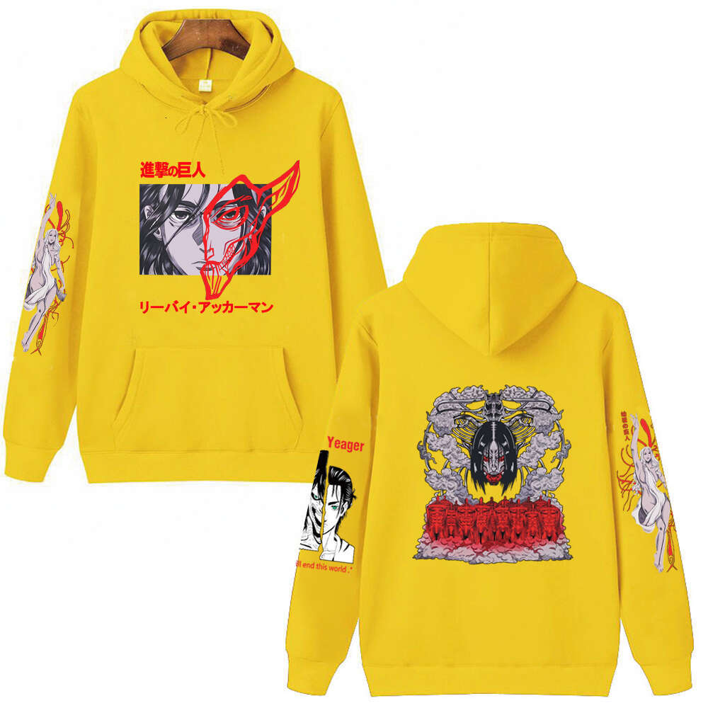 Attack Anime On Titan Hooded Yeager Eren Print Plus Size Hoodie Men Women Sweatshirts Haruku Unisex Long Sleeve Pullover