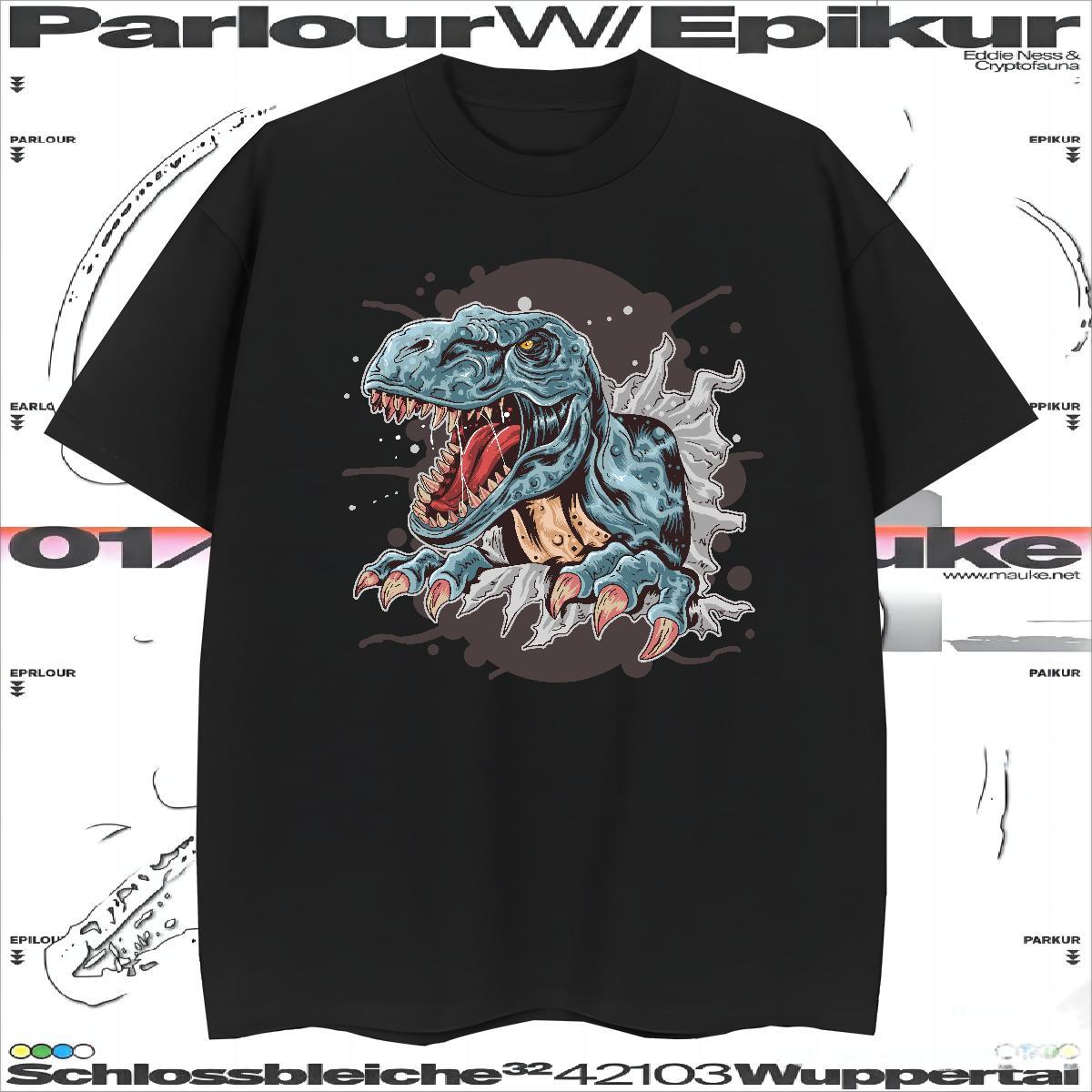 Mens T Shirts 230g Cotton dinosaur Daily Outfit Breathable Short Sleeve Customized Print Tshirt for Man Woman 2024 New Designer Clothings