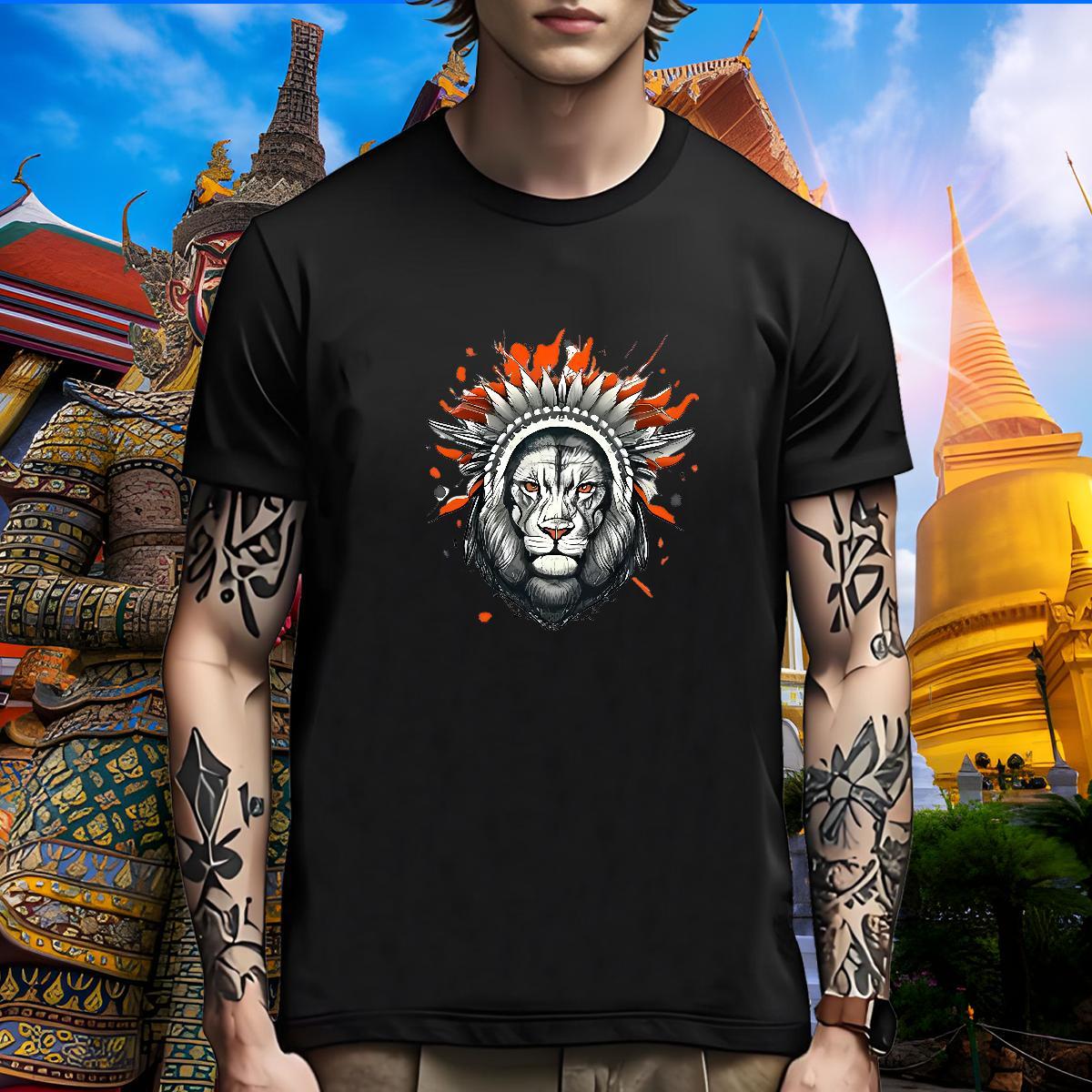 High Quality T Shirt For Man lion Crew Neck Spring Summer Black White 230g Pure Cotton Couples T Shirts Designer Fashion Tees Shirts